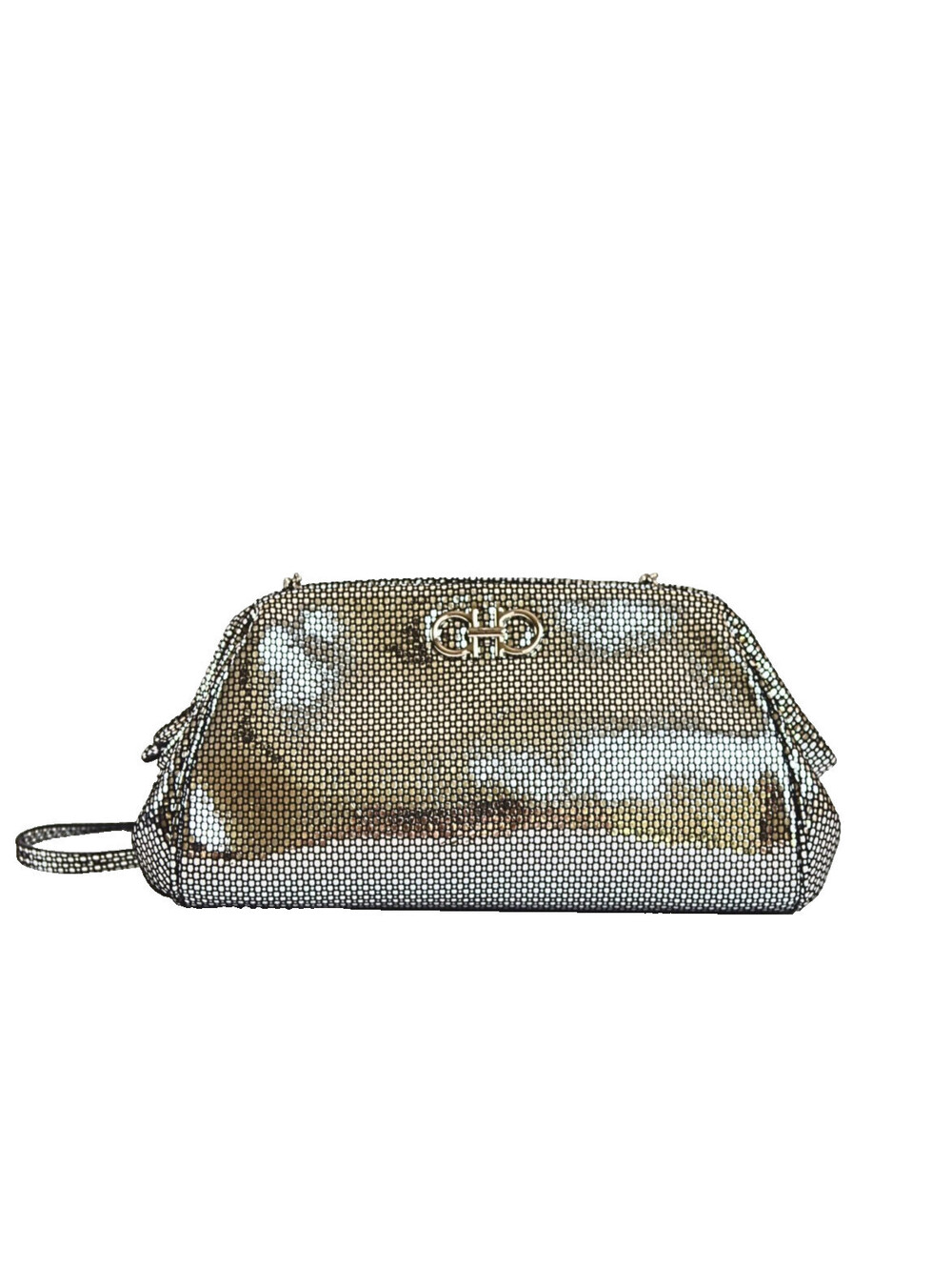 Salvatore Ferragamo Metallic Gancini Crossbody Shoulder Bag